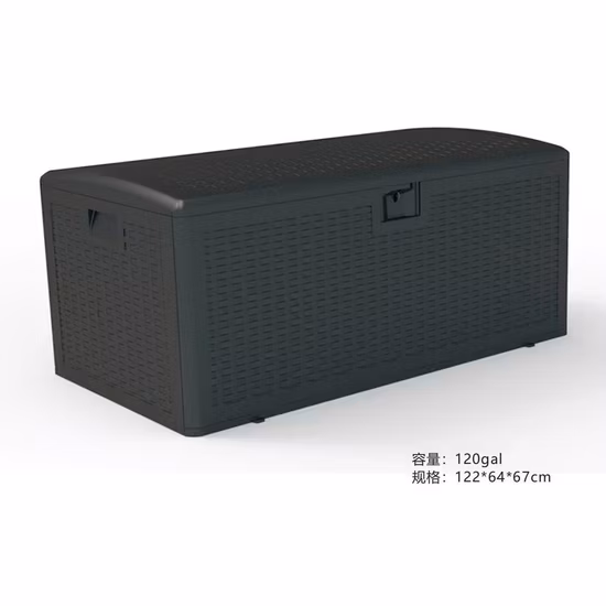 小型から大型の木目調 HDPE ブロー成形屋外収納ボックス